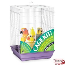 Bird Cage Starter Kit Square Roof Small Medium Birds Toys Accessories 91210 New