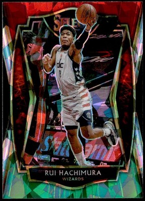 2020-21 Panini Select #130 Rui Hachimura Red White Green Cracked Ice E1