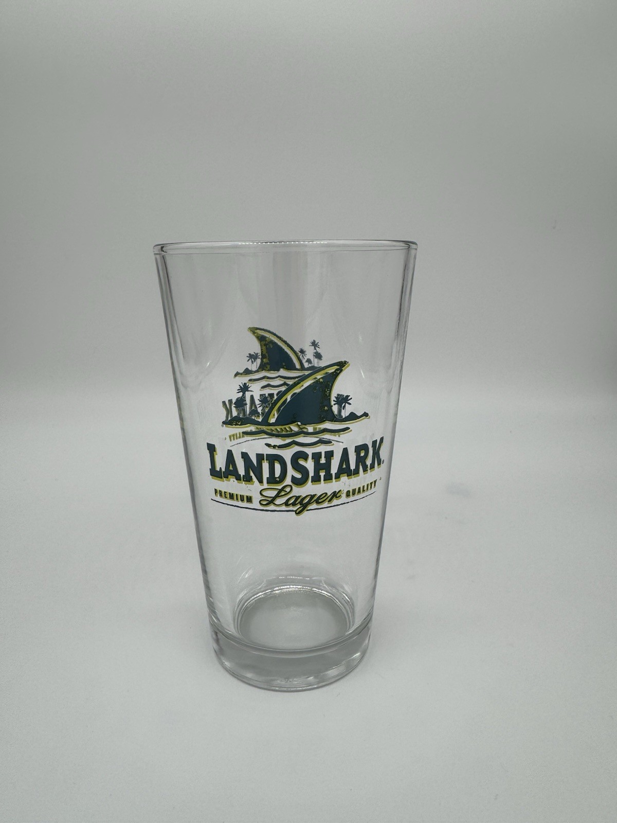 Landshark Lager Pint Glasses Set of 2 Beach-Themed Beer Mugs
