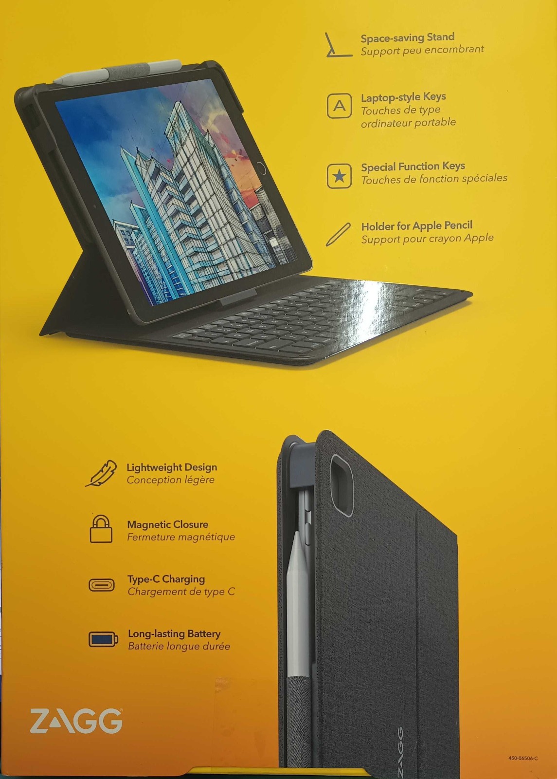 ZAGG Messenger Folio 2Keyboard&Case for Apple iPad 10.2"(Gen 9, 8, 7), iPad Pro