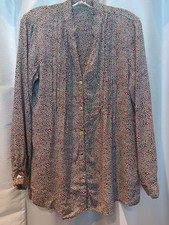 Loco Lindo Black Tan & Red Ditsy Print Smocke...