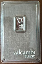 2.5G 999.5 Platinum Valcambi Bar in Assay 3172.55 per troy oz