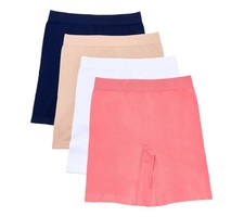 Breezies Set of 4 Cotton Long Line Panty Briefs Large Flamingo A475754