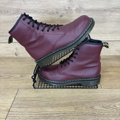 Dr. Martens Stiefel Gr. UK 5 Delaney Cherry Red Schnürung Seitenreißverschluss Jugend Leder