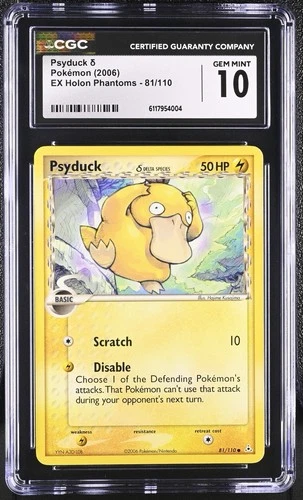 CGC 10 Psyduck (Delta Species) 81/110 Pokémon Holon Phantoms Rare Vintage Invest