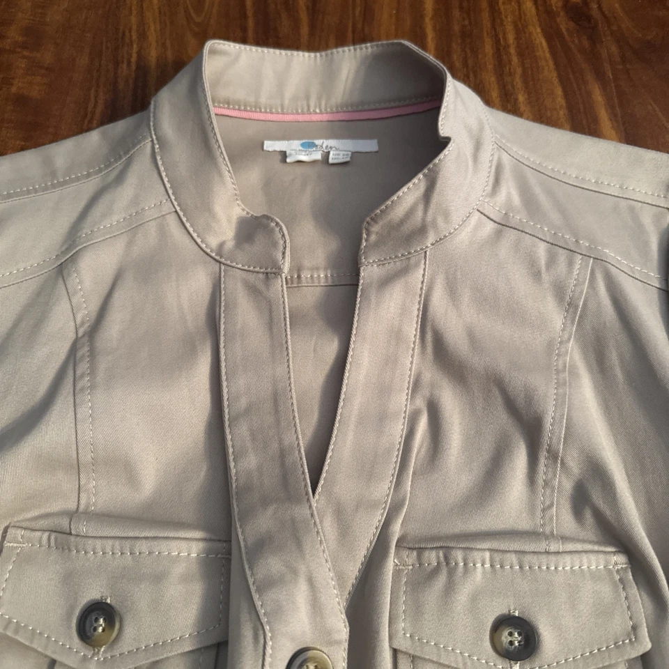 Boden Safari Dress Midi Brown Short Sleeve Utility Preppy Belted Women’s Sz 4 - Image 3 of 4