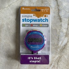 NEW Learning Resources Simple 3 Button STOPWATCH Age 5 Purple/Blue Sealed