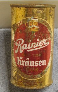 1950's RAINIER KRAUSEN Double Aged Old Time Flat top beer can