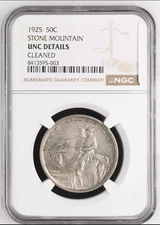 1925 Stone Mountain Commemorative Half Dollar - NGC UNC Details (cleaned) 