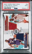 2005 Topps First Row PTP Relics Dual #BO Kobe Bryant Shaquille O’Neal PSA 9