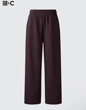 UNIQLO : C  Wide Sweatpants, Straight, Wine Color, Unisex, Size L, New with Tags