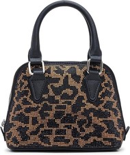 Steve Madden Women's Hope Leopard Rhinestone Dome Top Handle Crossbody Handbag