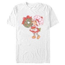 Men's Strawberry Shortcake Retro Christmas Wreath T-Shirt
