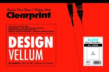Clearprint 1000H Design Vellum Pad 12x18 inches 50 Sheets Translucent Paper