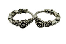 Retro earrings Retro Timbo Rose Hoop Earrings – Trendy 925 Sterling Silver