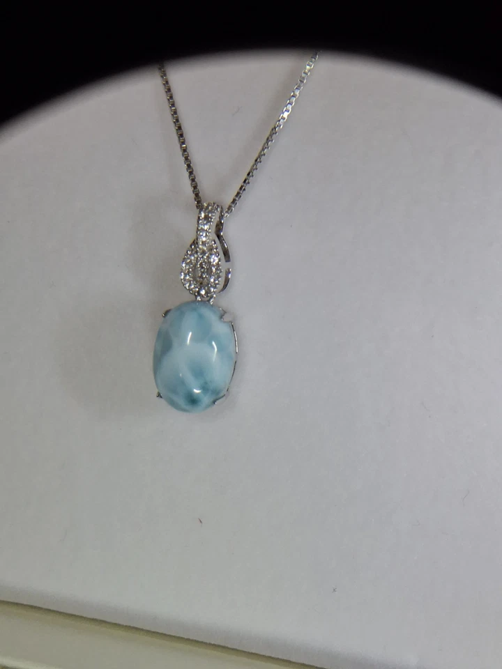 Ciondolo Serie 4 Larimar, topazio, 2,7 cm, rodiato - Immagine 4 di 4