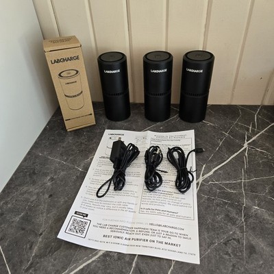 Set Of 3 Labcharge Small Ionic Air Purifier for Home & Bedroom Silent Filter