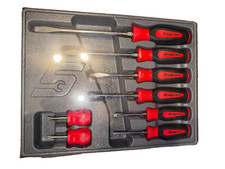 Snap On Tools Red 8pc Soft Grip Screwdrivers Set Sgdx80br New Sealed
