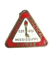 Vintage Mississippi Certified Practical Nurse Pin LGB 1/10 10K GF Enamel