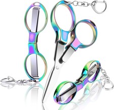 3 Pcs Folding Stainl Steel Portable Mini Bad Scissors with 3