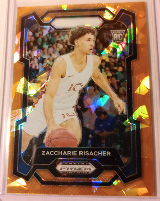 2024 Prizm Draft Picks Zaccharie Risacher Orange Ice Prizm Exclusive Rc Card #69