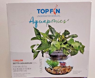 Topfin Aquaponics Betta Aquarium 1 Gallon