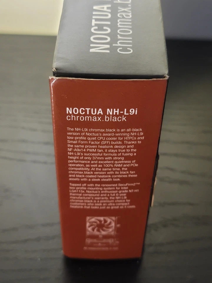 Noctua NH-L9i chromax.Enfriador CPU de bajo perfil negro - 37 mm, 100 % RAM/PCIe compatible Foto 3 de 4