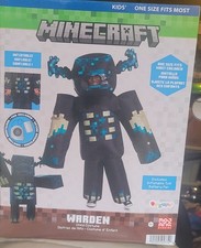 Inflatable Minecraft Warden Child/Kids  Costume Tags Included  Age 7 