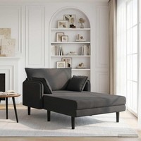 GroßE Chaiselongue Dunkelgrau Bouclé