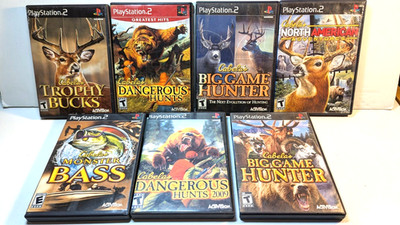 Cabela s Hunting Game Bundle Lot Sony PlayStation 2 PS2 - Resurfaced Tested