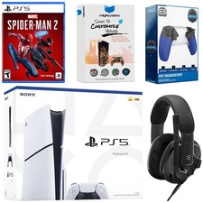 Sony PlayStation 5 Slim Disc  Spider-Man 2, EPOS Headset and MightySkins Code