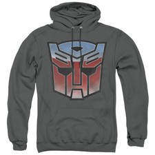 Transformers Hoodie Blue and Red Autobot Logo Charcoal Hoody