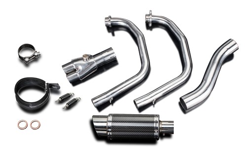 Yamaha YZF-R3 MT-03 Delkevic 2-1 Stainless Exhaust 8" Carbon Round Muffler 15-21 - Picture 2 of 3