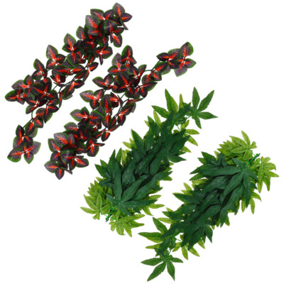 4 Pcs Décorations D'habitat Plante Artificielle tendance En Rotin Plantes D'aquarium
