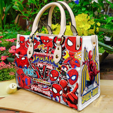 Personalized Spider Man Women Leather Hand Bag