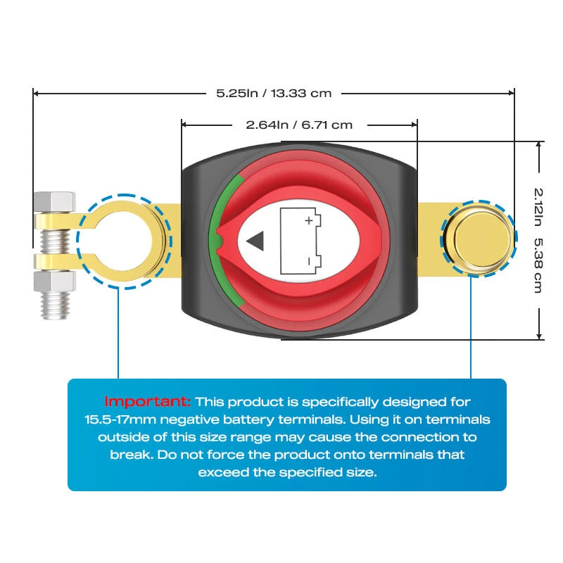 Interruptor de desconexión de batería de coche 12V-48V 300A interruptor aislador terminal de batería barco Foto 2 de 4