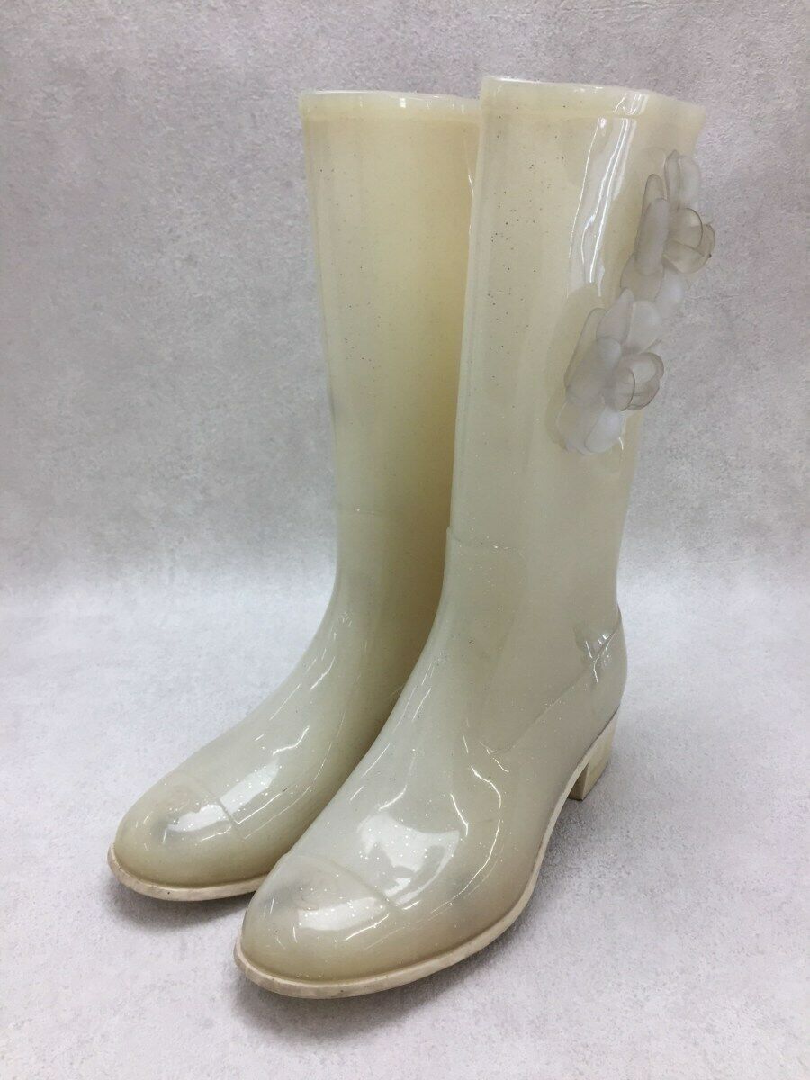 CHANEL Rain boots / 38 / white / PVC EU38 US7 UK5… - image 1