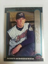 1999 Bowman Chrome Gold Signature Scott Scohoeneweis #150 Anaheim Angels