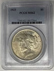 1923 Peace Silver Dollar Coin PCGS MS 62 (49) D