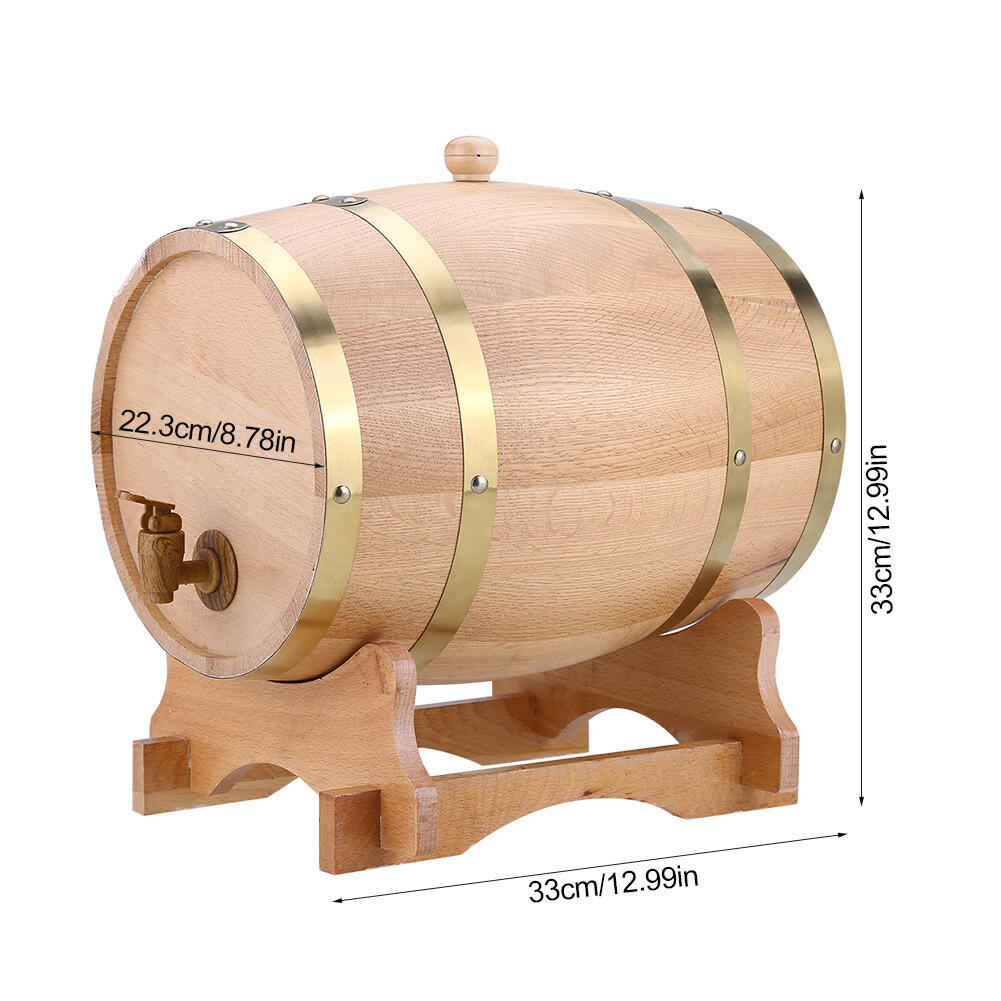1.5L10L Oak Barrel Wooden Barrel Storage Aging Wine Whiskey Spirits