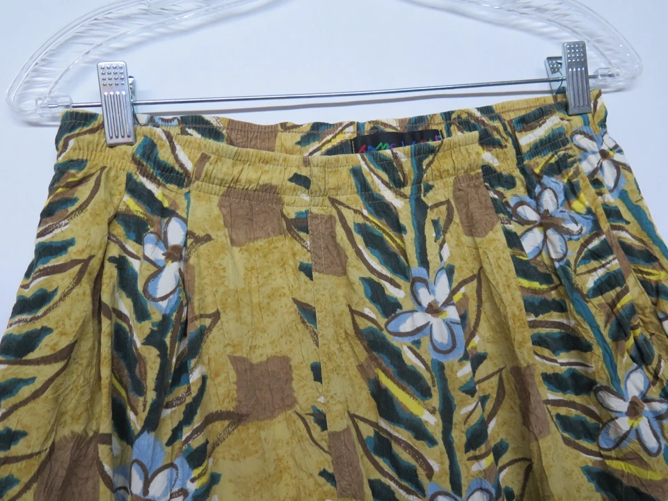 Vtg Jams World Floral Flower Stripe Rayon Shorts Sz M - Image 2 of 4