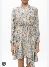 Image of All Saints Martina Masala Dress Snake Print Sz 12 BNWT Blue Green Shirt