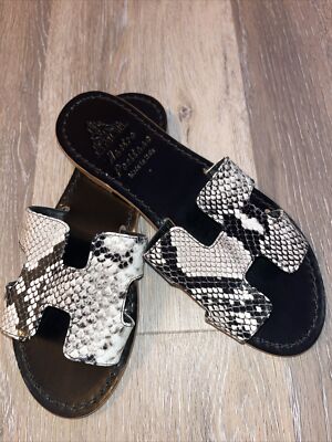 mastro positano Vero Cuoio slides / Sandals Hand Made In Italy Size 37 Size 6