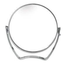 Two-Sided Portable Transparent & Round Makeup/Travel Mirror with 1X and 5X Ma...