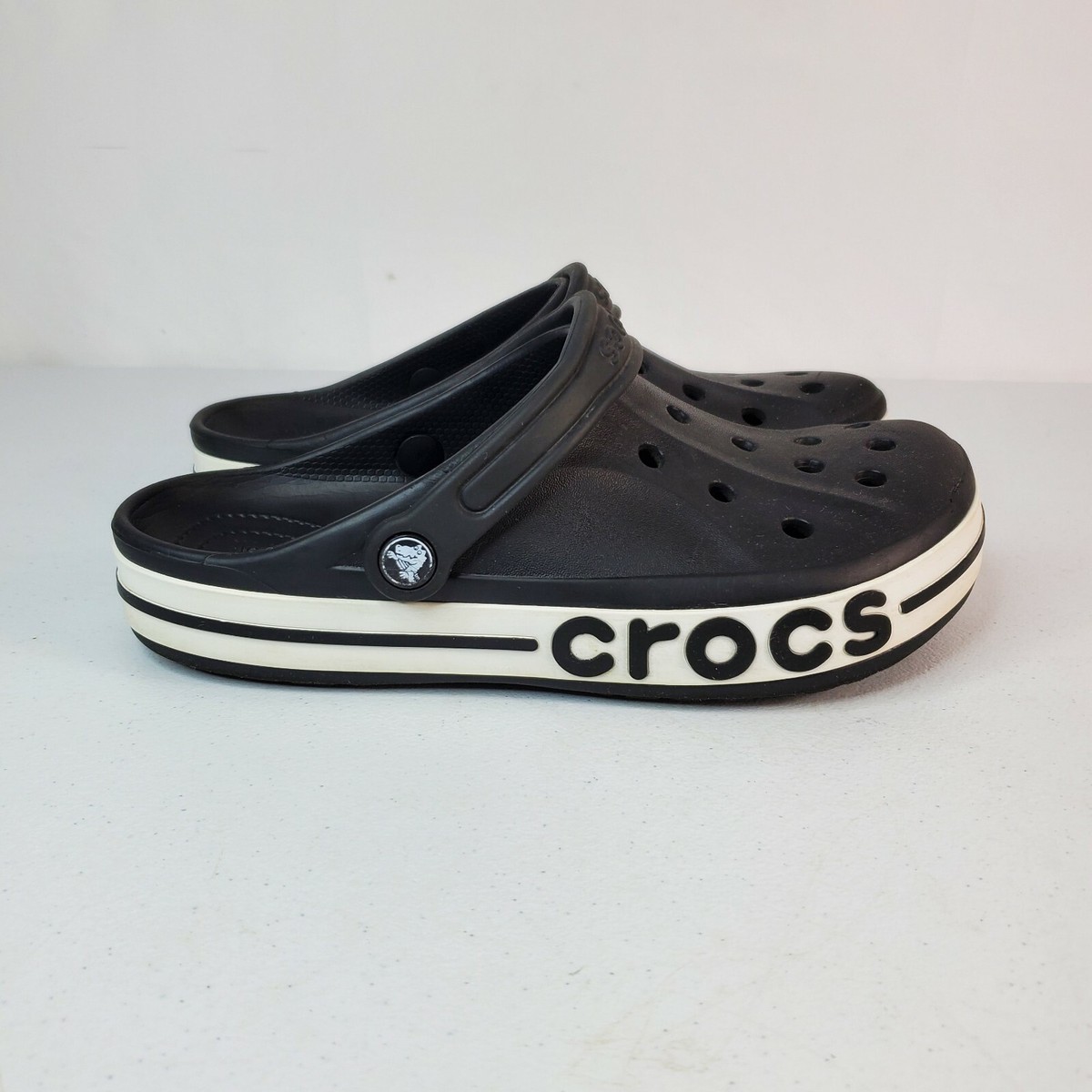 Crocs Unisex Iconic Bayaband Comfort Clogs Black Womens 10 Mens
