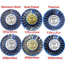 Dental Post Noride Gold Plated/Titanium/Stainless Assorted Tapered Screw Kit 24K