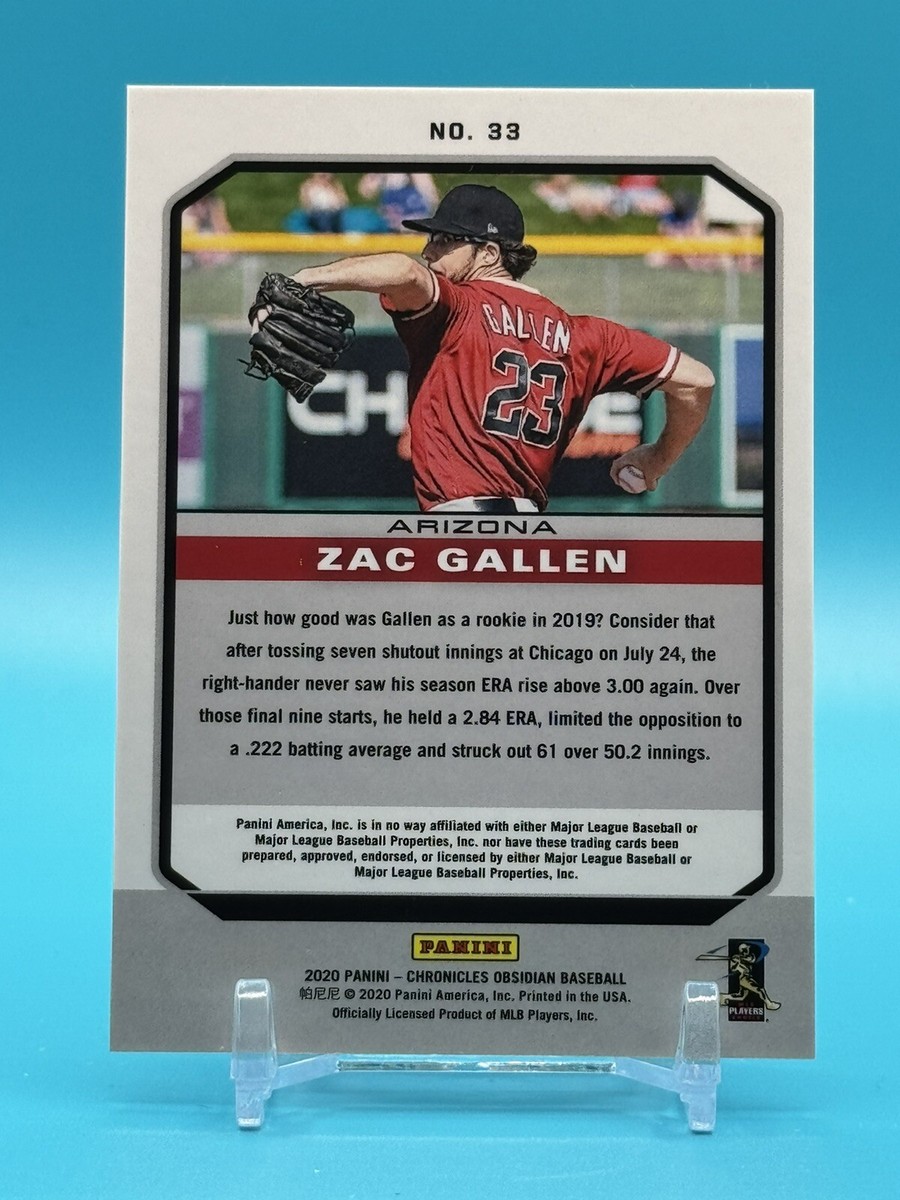 ZAC GALLEN RC 2020 Panini Chronicles Obsidian #33 Arizona