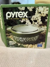 💚Pyrex Spring Blossom 2-1/2 Qt  Crazy Daisy Casserole Dish 475-B w/Lid & OG Box
