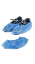 Disposable BLUE Plastic Over Shoes 24 Shoe Covers Carpet Protector All Fit