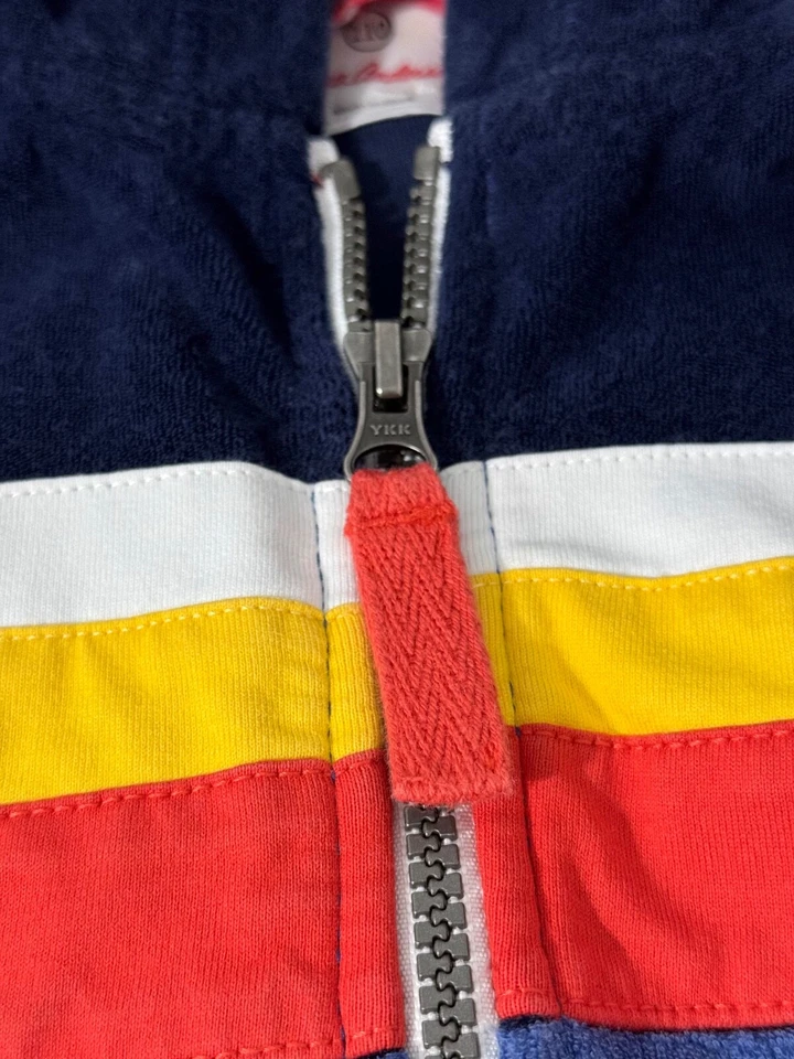 Moletom com capuz Hanna Andersson masculino 110 EUA 5 veludo azul zíper completo bolsos manga longa - Imagem 4 de 4